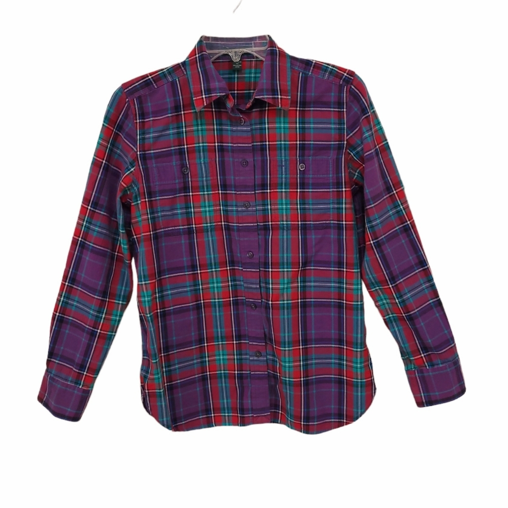 LRL Lauren Jeans Ralph Lauren women's longsleeve plaid button up shirt Medium